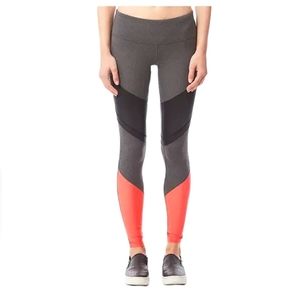 ALO yoga sheila legging colorblock mesh, grey/black/orange